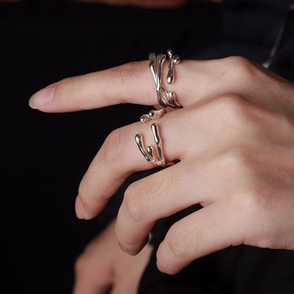 Nhẫn Hở Hình Cành Cây Phong Cách Gothic Hàn Quốc Có Thể Điều Chỉnh Kích Cỡ Dành Cho Nữ