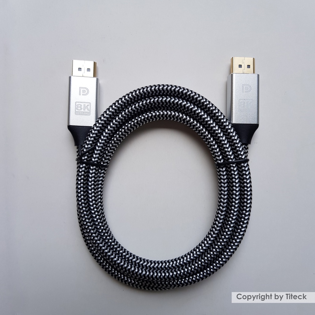 Cáp Displayport hỗ trợ 8K dài 2m dây bện dù cao cấp - Cáp 2 đầu DP