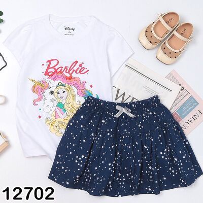 BỘ ÁO VÁY DISNEY IN HÌNH 3D KHÔNG BONG TRÓC CHO BÉ GÁI 17-50KG