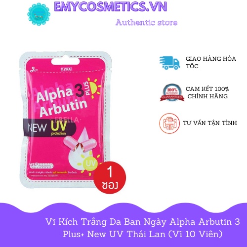 Vĩ kích trắng alpha arbutin Mẫu Gói Và Hộp Chuẩn Thái Lan