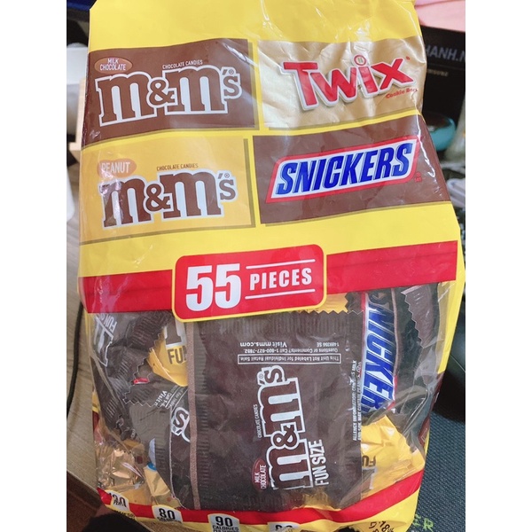 [Hàng US] Tách lẻ từ gói Familysize - Date cuối 2022 - Socola SNICKERS/ Twix /M&amp;M/ Hershey/ Kisses