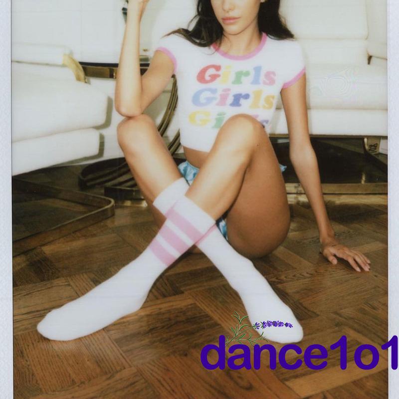 Áo Crop Top Tay Ngắn Cổ Tròn Ghép Vải In Hình Cho Nữ Khiêu Vũ1O1-Y2k