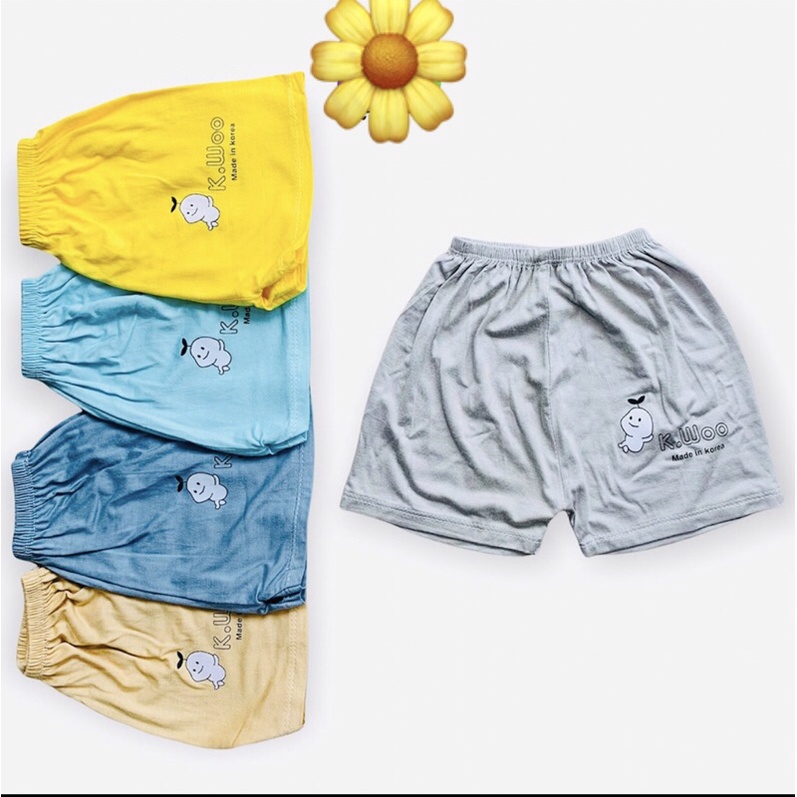 Quần đùi chục thun lạnh bé trai bé gái nhiều hoạ tiết màu sắc dễ thương