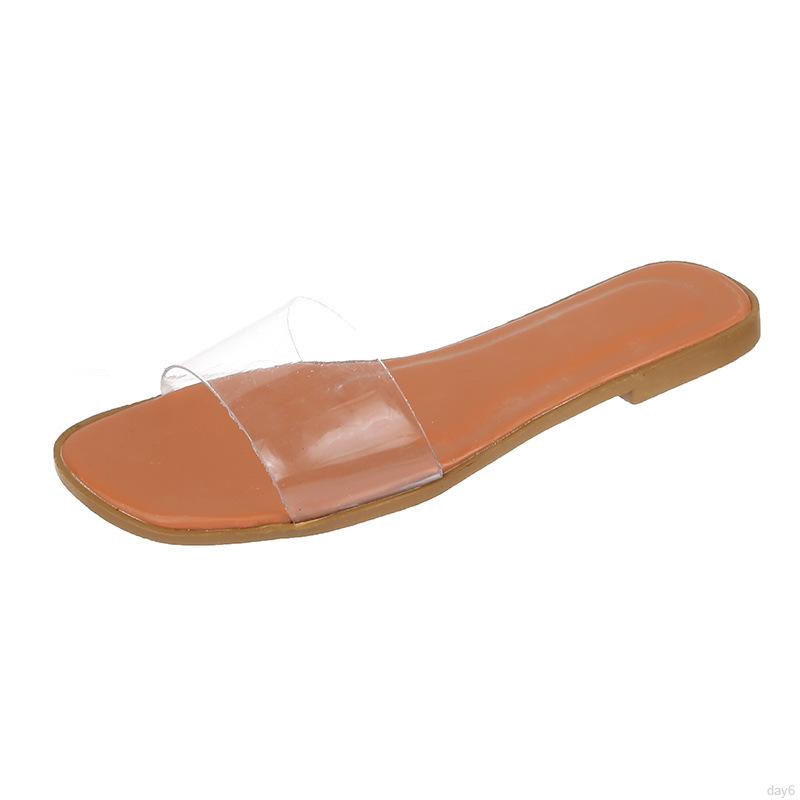 Korean Fashion Fairy Style Wild Summer Word Transparent With Slippers