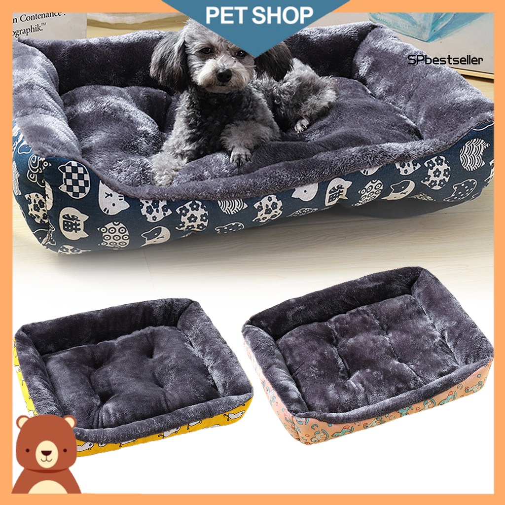 Giường Ngủ Hình Chữ Nhật Giữ Ấm Mùa Đông Cho Thú Cưng