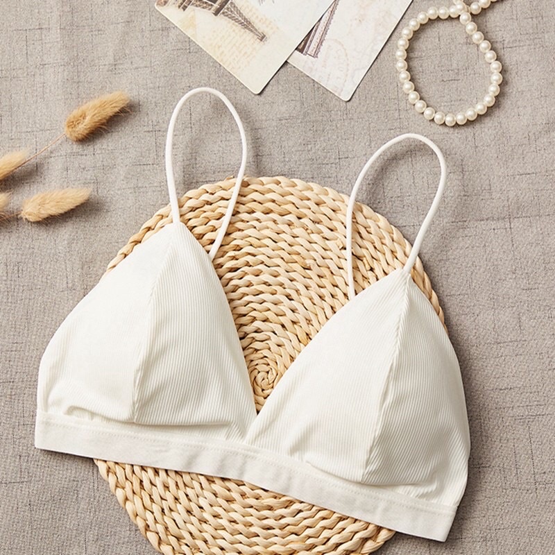 Áo Ngực Bra Thun Gân Màu Trơn Cho Nữ