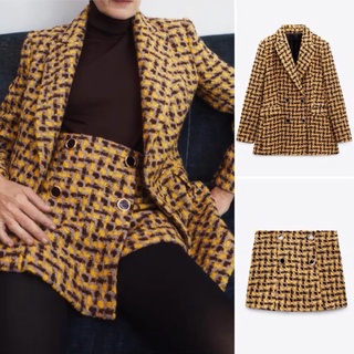<CÓ SẴN> BỘ ÁO VEST VÀ CHÂN VÁY MINI ZARA AUTHENTIC TUỒN STORE
