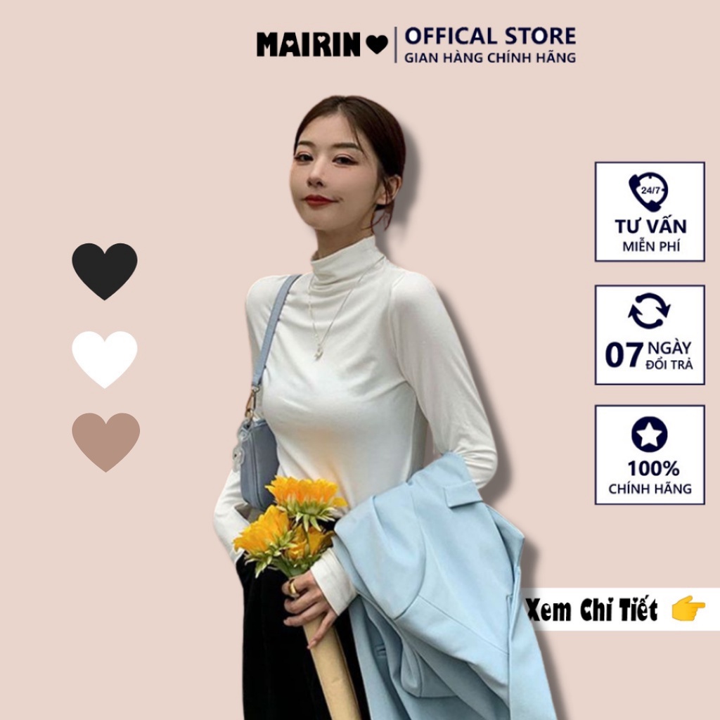 Áo giữ nhiệt nữ cổ cao lót nỉ hàng cao cấp phong cách hàn quốc MaiRin Fashion 018