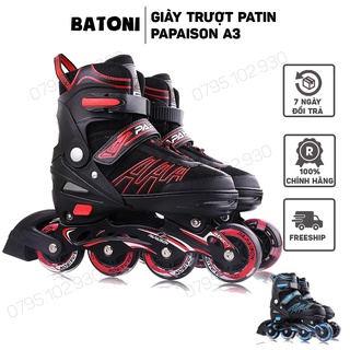 Giày trượt patin trẻ em, Papaison A3 giày trượt patin 8 bánh phát sáng chính hãng giá tốt