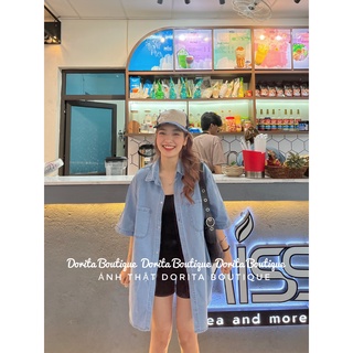Áo sơ mi bò oversize dáng Hàn basic dễ phối đồ