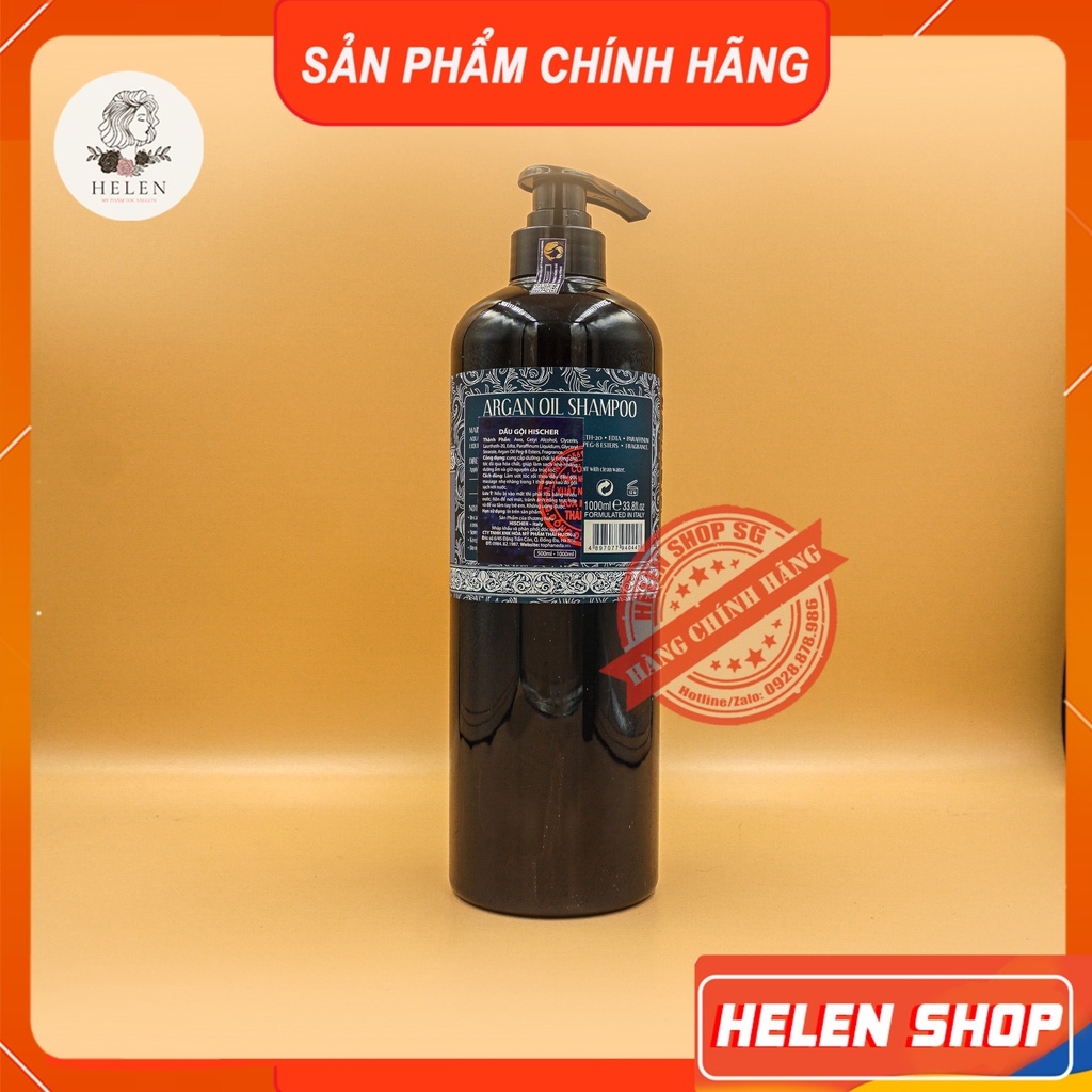 HISCHER Combo Dầu Gội Xả 2000ml  Dầu Gội Argan  Ngăn Gàu, Giảm Rụng Tóc, Chăm Sóc Tóc Khô Xơ, Hư Tổn, Kích Mọc Tóc