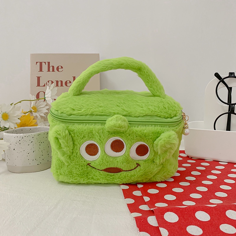 Ag Sanrio Kirby Alien Kuromi mymelody Túi Đựng Mỹ Phẩm Phối Lông Xù Nhỏ Gọn Dễ Thương