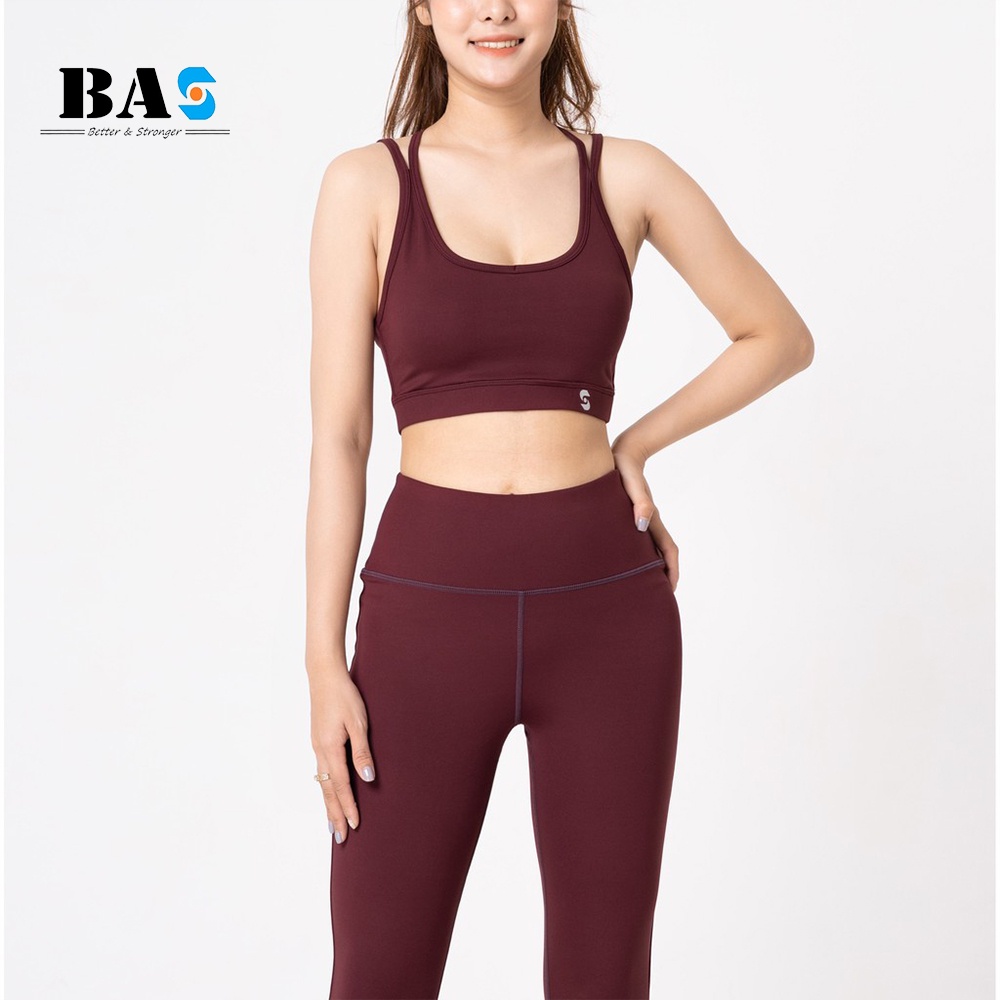 Áo bra thể thao tập gym yoga Aerobic nữ BAS thiết kế 4 dây sexy kèm mút nâng cao cấp - AB210405