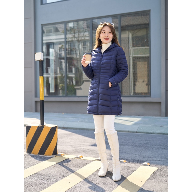 Áo phao YODY nữ thiết kế dáng dài basic áo phao siêu nhẹ PHN4002 | BigBuy360 - bigbuy360.vn