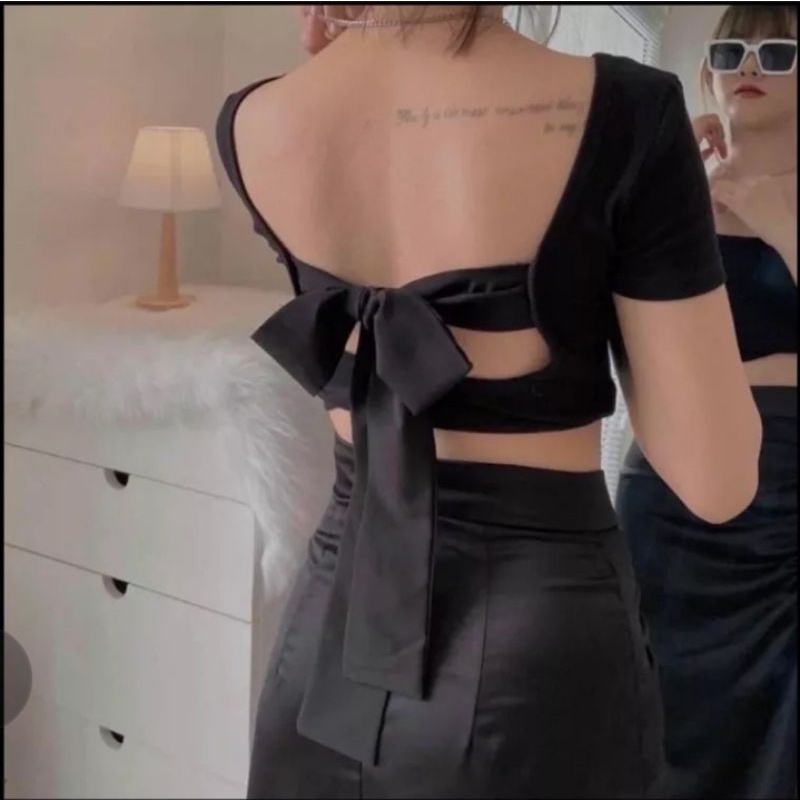 Áo croptop nơ xinh