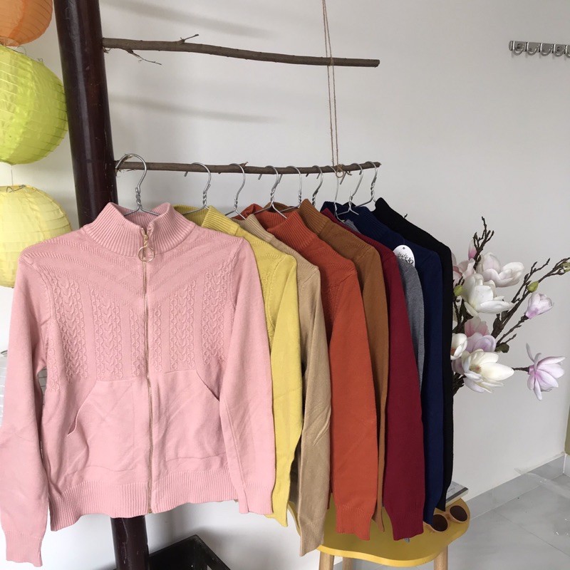 Áo khoác len tuyết dây kéo túi | BigBuy360 - bigbuy360.vn