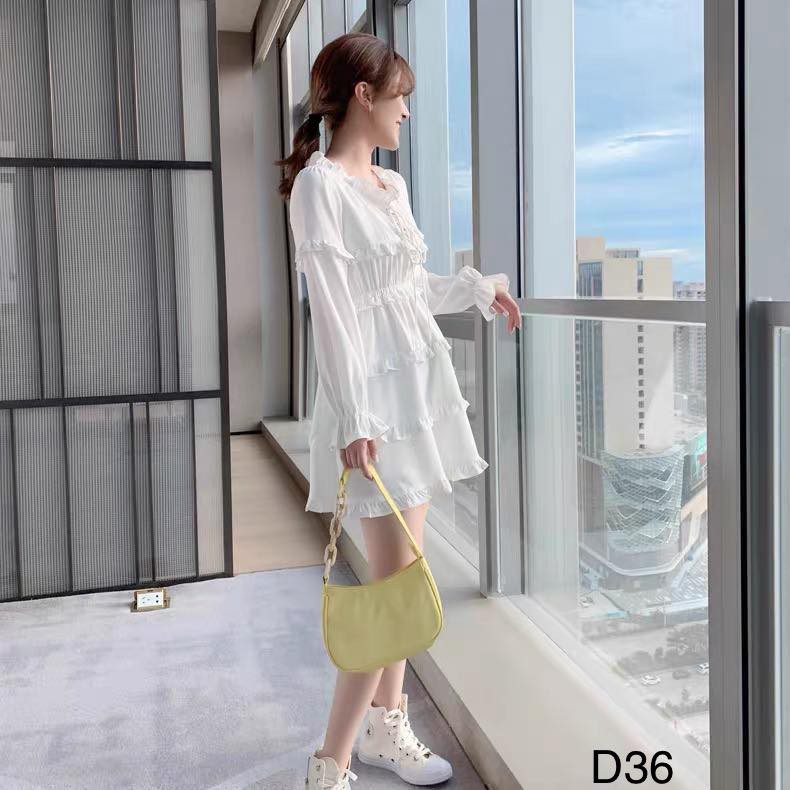 Đầm tầng trắng / đen dễ thương - D36