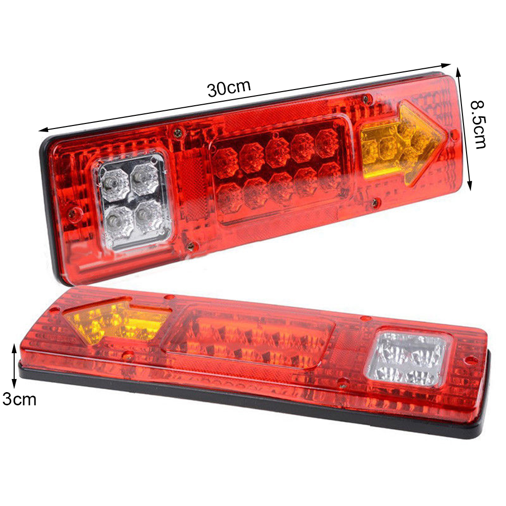1 Đèn Tín Hiệu Đuôi Xe 12V RV ATV 19LED Màu Trắng Hổ Phách Chống Nước Cho Xe Tải