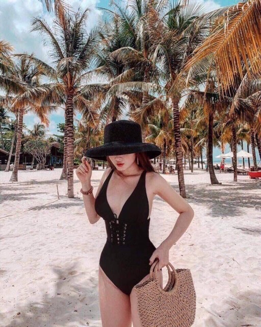 Bikini Đồ Bơi 1 Mảnh Cam Đất Xẻ Ngực Đóng Khuy GK0117 (Ảnh Thật) | BigBuy360 - bigbuy360.vn