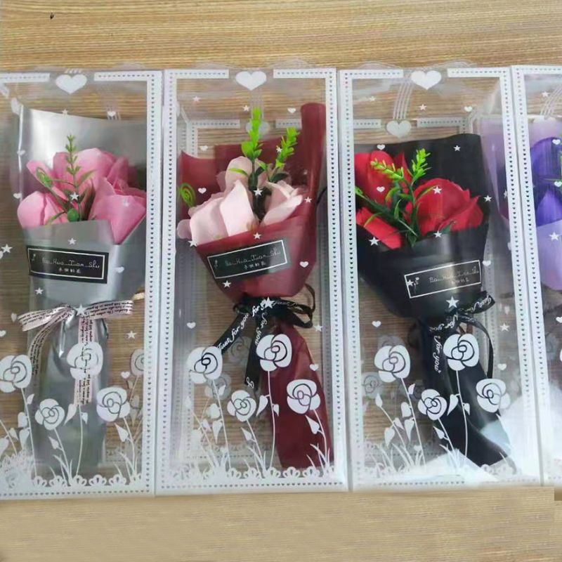 Bó hoa 3 bông hoa hồng có hộp,giao màu ngẫu nhiên,,,