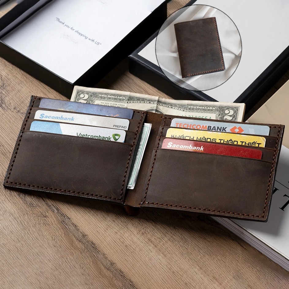 [Mã WABRWB24 giảm 30K đơn 99K] BÓP NGẮN GẬP DA SÁP Ví VINTAGE Da Sáp Nhập Khẩu Cao Cấp Chống Thấm Nước Unisex Nam Nữ | BigBuy360 - bigbuy360.vn