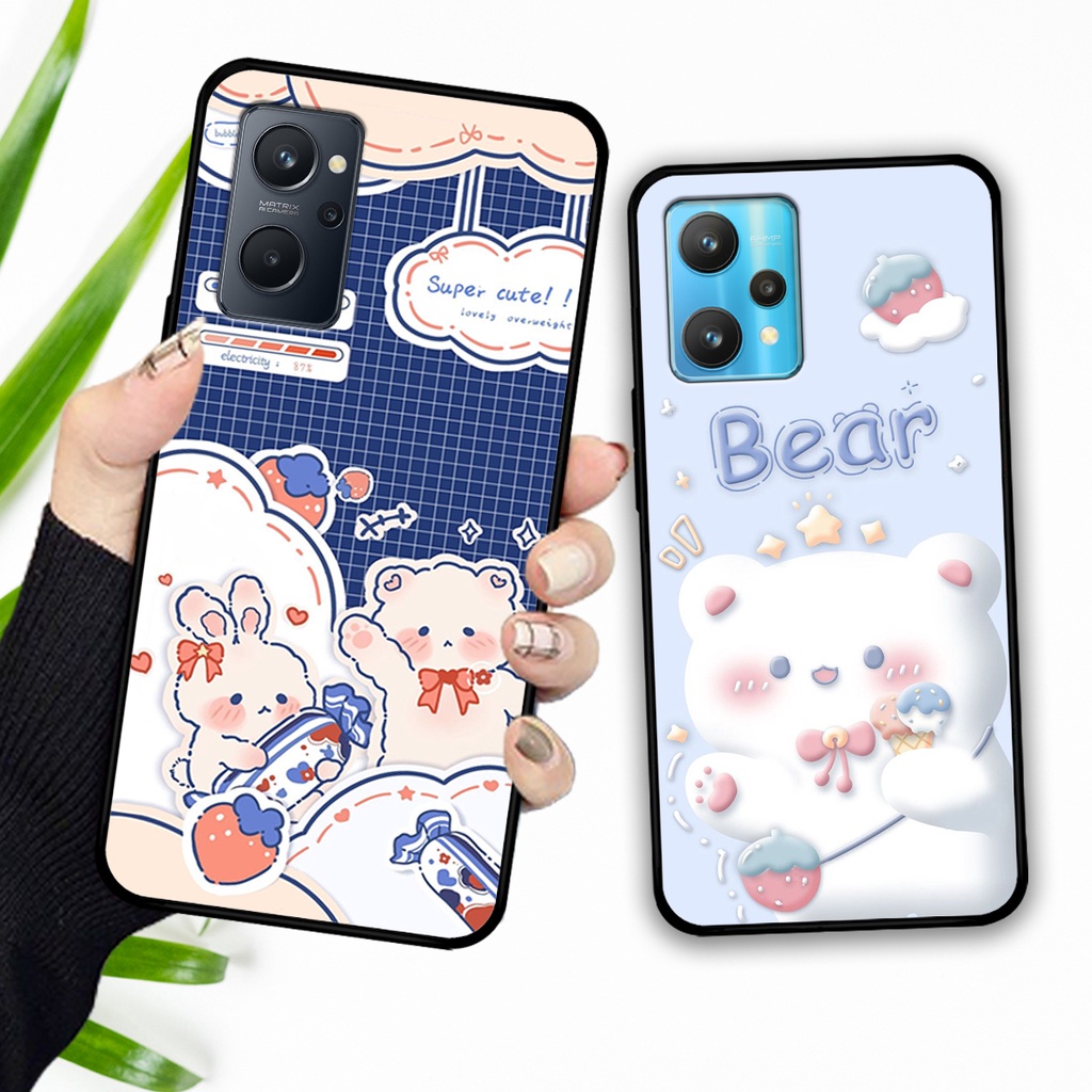 Ốp lưng Realme 9 4G - Realme 9i - Realme 9 Pro in hình caro gấu thỏ dễ thương
