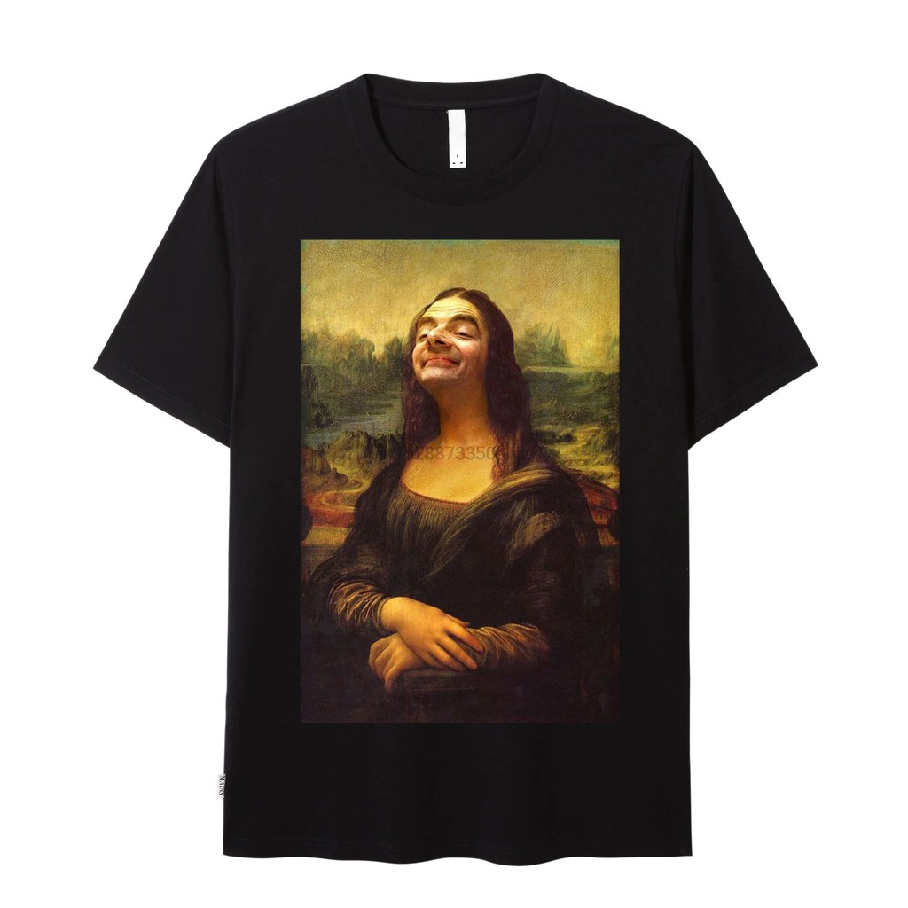 Áo thun phối hình Mona Lisa x Mr Bean vui nhộn thời trang dành cho nam