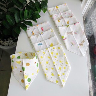Yếm tam giác xô có khuy bấm dành cho bé 0-24 tháng tuổi