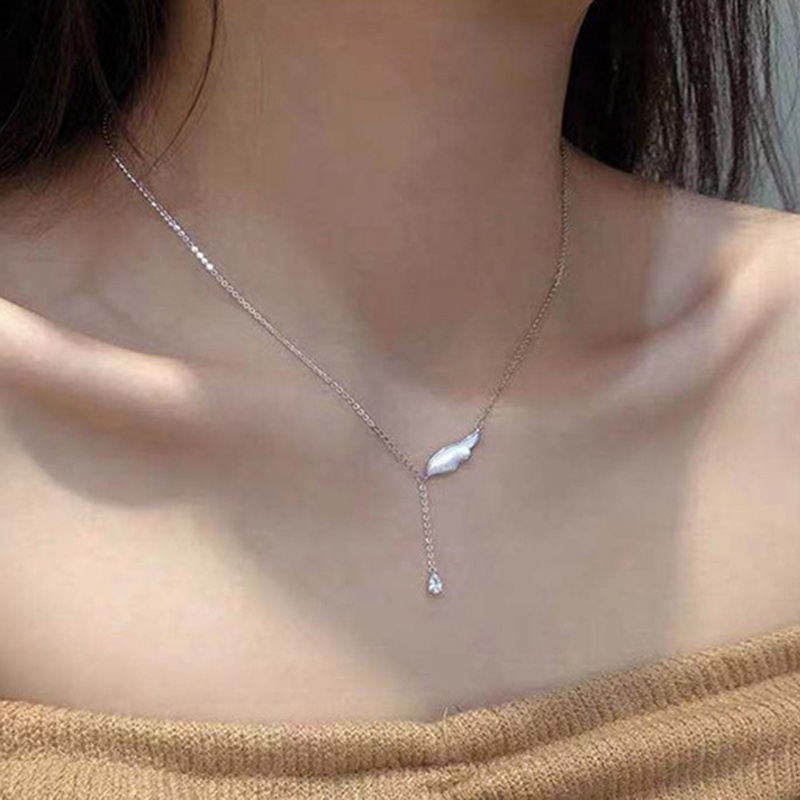 Vòng cổ Mặt Hình Cánh Thiên Thần Vỏ Sò Sang Trọng Cho Nữ
