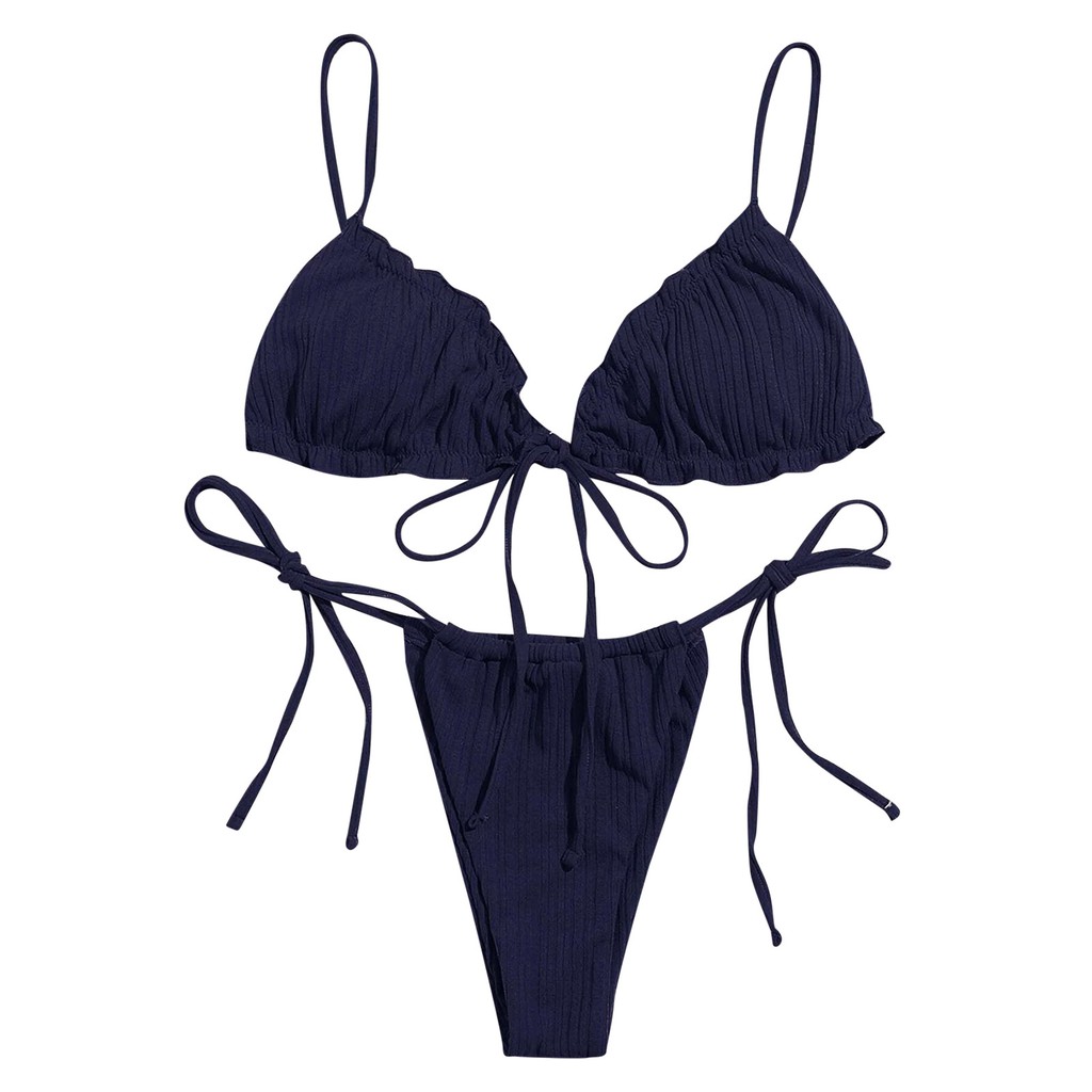 [Mã FAGREEN245 giảm 10% tối đa 30K đơn 99K] Bộ đồ bơi bikini màu trơn có size lớn dành cho nữ | BigBuy360 - bigbuy360.vn