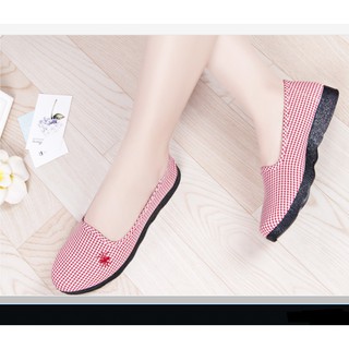 Giày Lười Nữ Kẻ Caro