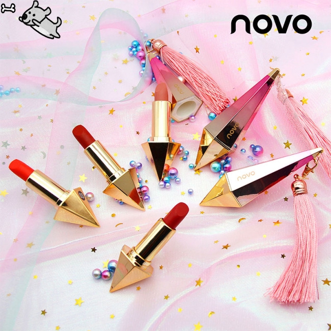 NOVO Charming Lipstick Women Fashion Waterproof Long-lasting Moisturizing Diamond Lipstick