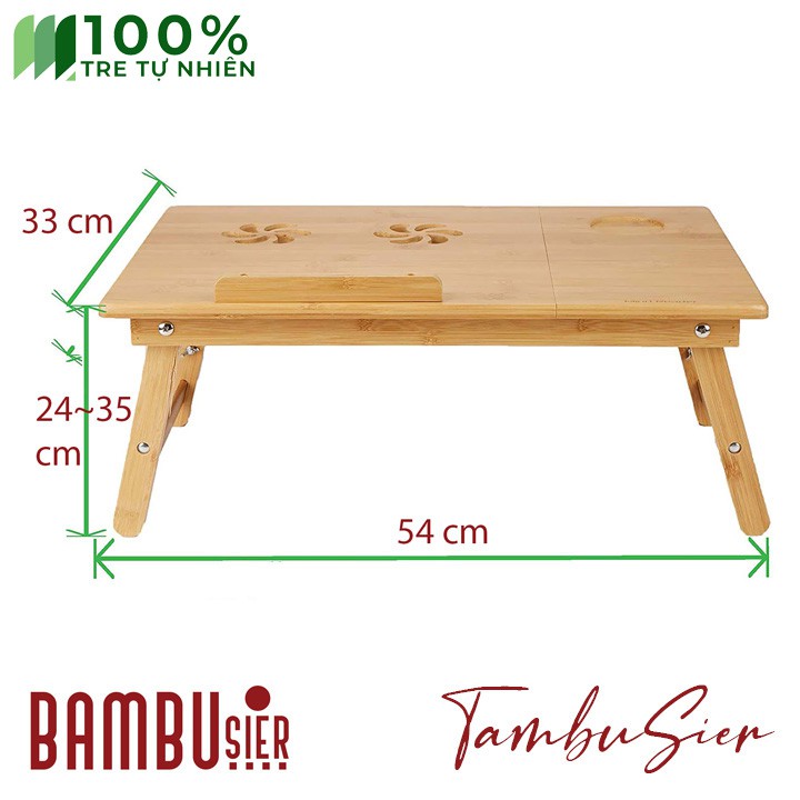 [BAMBOO] Bàn laptop đa năng gấp gọn 100% tre tự nhiên chân rút dài tăng chiều cao [TABLIX-02]