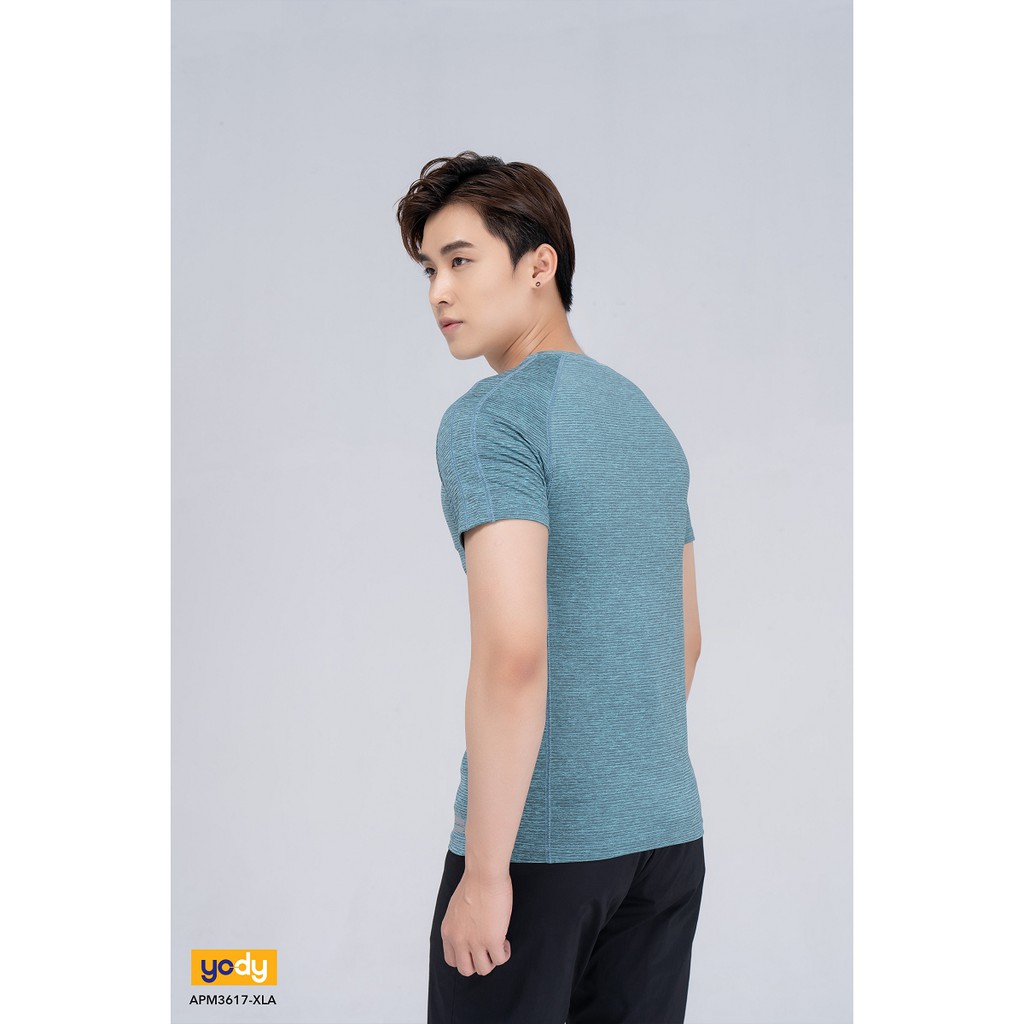 Áo thun YODY Nam không cổ cotton coolmax raglan mềm mại thấm hút - APM3617