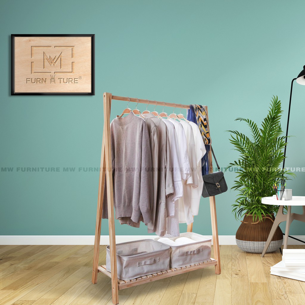 GIÁ TREO QUẦN ÁO CHỮ A HÀN QUỐC 1 TẦNG MÀU GỖ - A HANGER 1F CAO 1M25 - NỘI THẤT CĂN HỘ