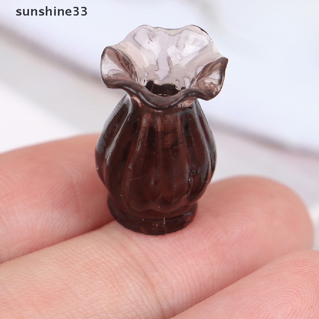 SU Dollhouse Miniatures 1:12 Mini Ceramic Pot DIY Ceramic Ornament Decora vase n