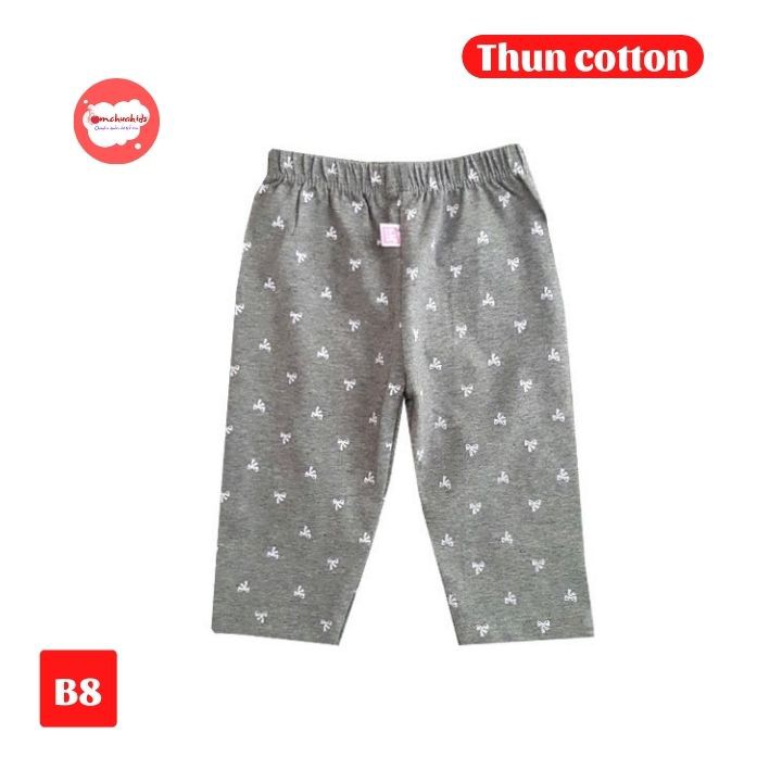 Quần leggin lửng bé gái từ 8-22kg- quần legging - chất thun cotton co giãn thoải mái - Tomchuakids