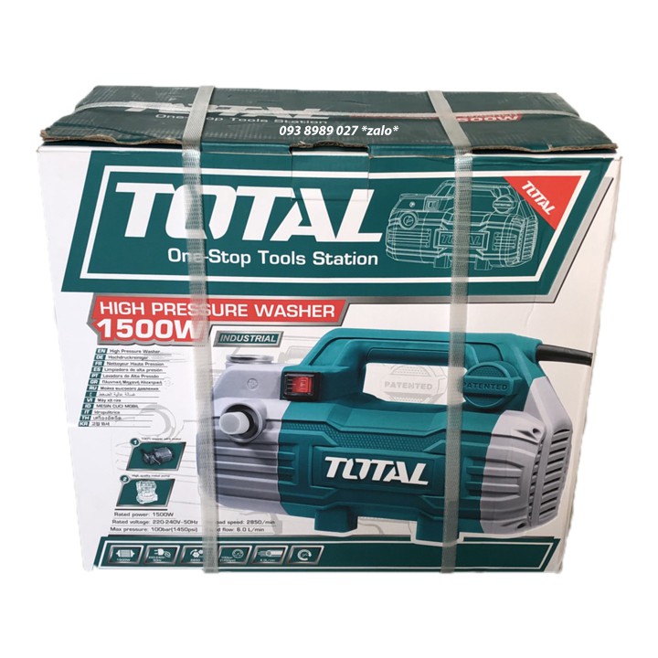 MÁY XỊT RỮA XE ÁP LỰC CAO TOTAL 1500W ( MOTOR TỪ ) TGT11236