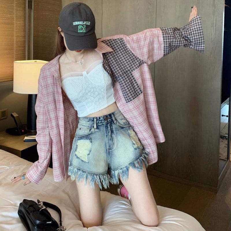 Quần short denim JSC lưng cao ống rộng thời trang mùa hè dành cho nữ