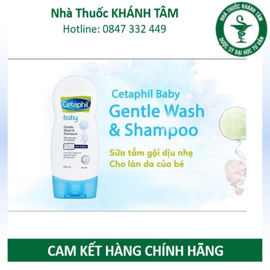 ! SỮA TẮM GỘI 2 TRONG 1 CETAPHIL BABY GENTLE WASH & SHAMPOO 230ml ! !