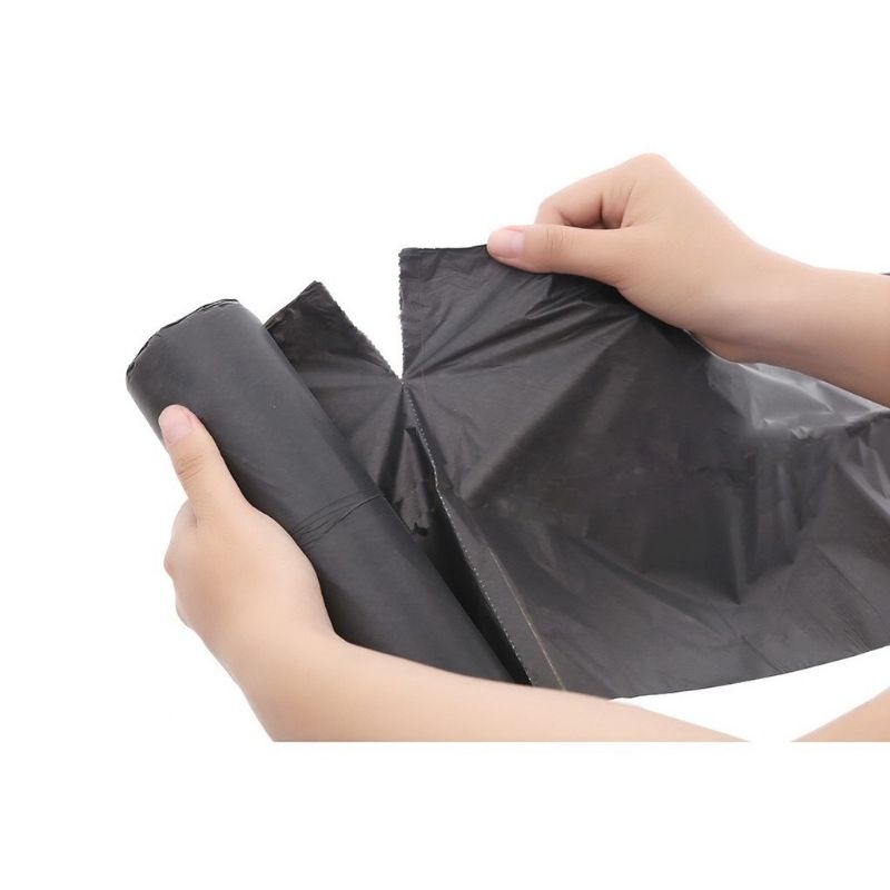 [ 1 kg size trung ] Bộ 3 túi rác đen 65cm tự phân hủy Đại Hoàng Nguyên - bao đựng rác thân thiện môi trường