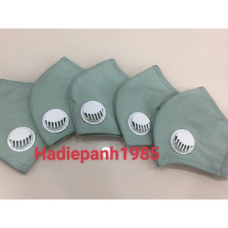 2 cái Khẩu trang vải 4 lớp kháng khuẩn có van thở