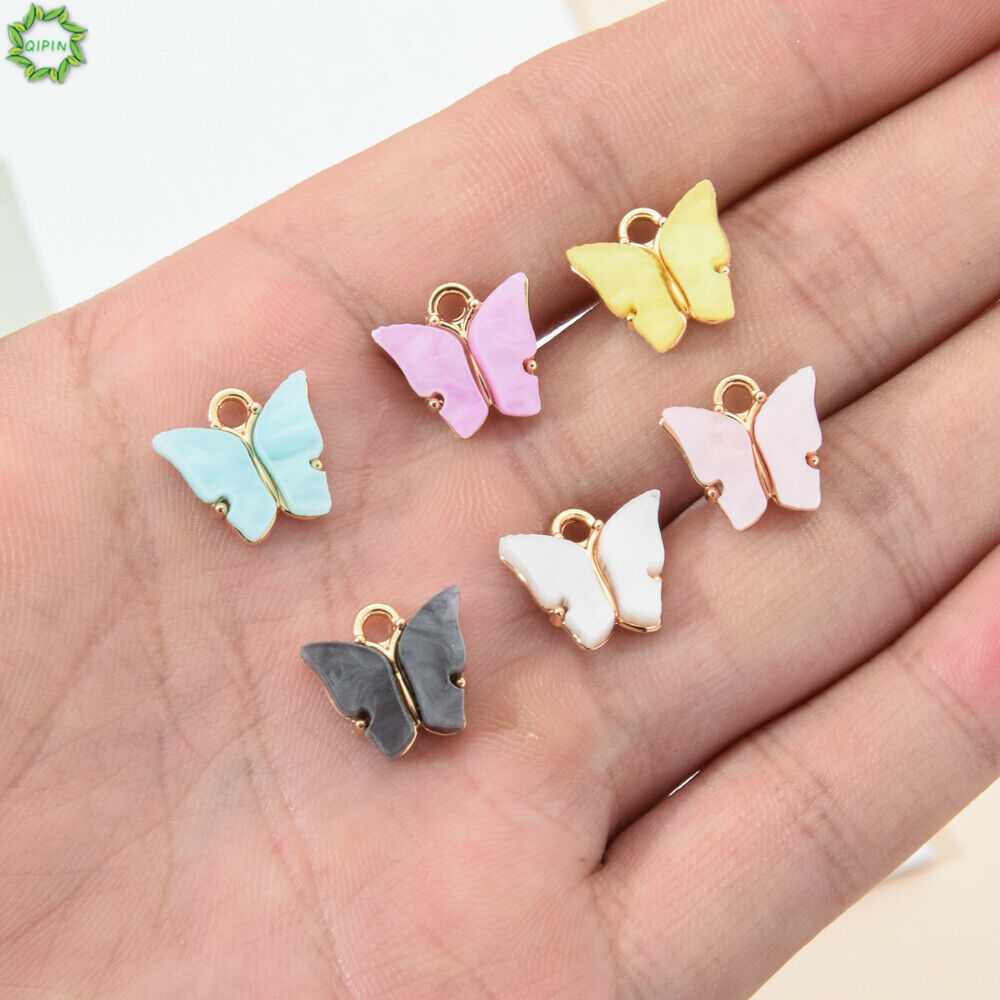 Set 10 charm làm mặt dây chuyền hình cánh bướm xinh xắn