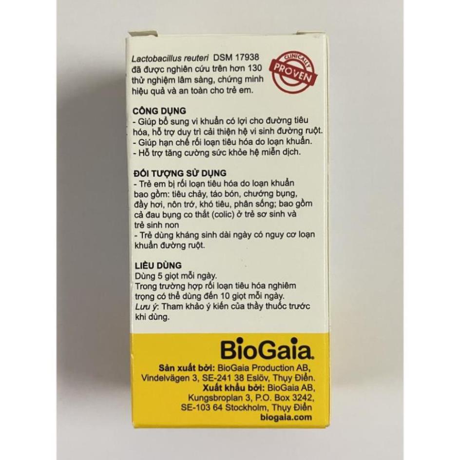 BioGaia Protectis baby drops hỗ trợ táo bón, lợi tiêu hóa cho trẻ