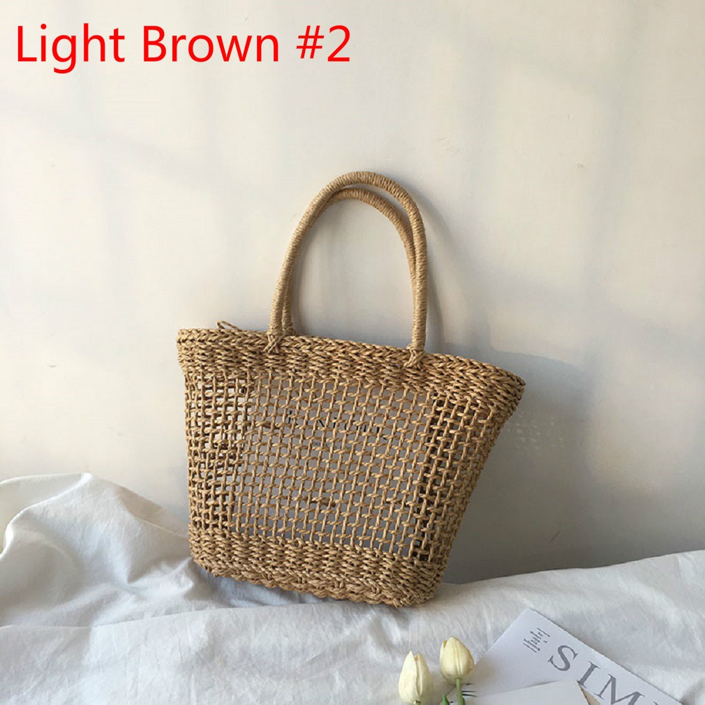 Túi xách đan lát mây phong cách mùa hè cho nữ