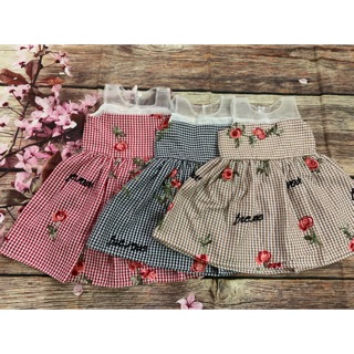 Combo váy thô hoa hồng thêu nổi