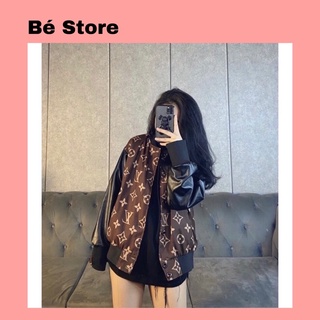 Áo khoác bomber phối tay da áo bomber khoác nỉ unisex nam nữ