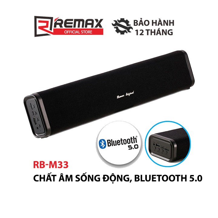 [Mã ELTECHZONE giảm 5% đơn 500K] Loa Bluetooth Soundbar Mini Remax RB-M33 Fabric Series