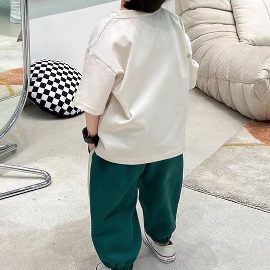 Áo Thun 100% Cotton Tay Ngắn Phong Cách Thời Trang Hàn Nhật Mới Mùa Hè 2022 Cho Bé Trai