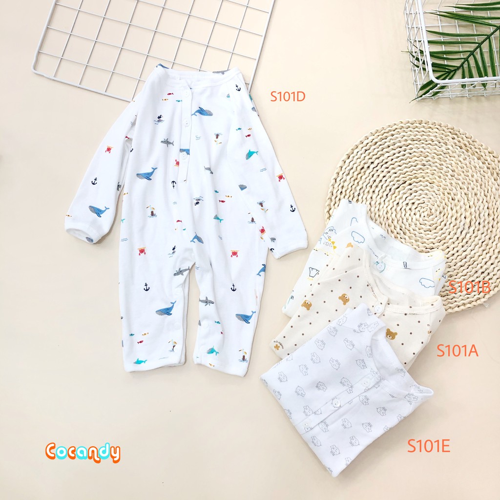 Set bodysuit thun cotton họa tiết cho bé của COCANDY mã S101